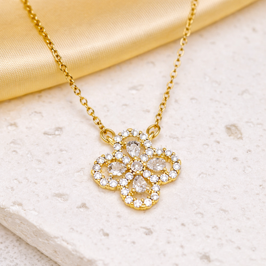 Crystal Clover Necklace