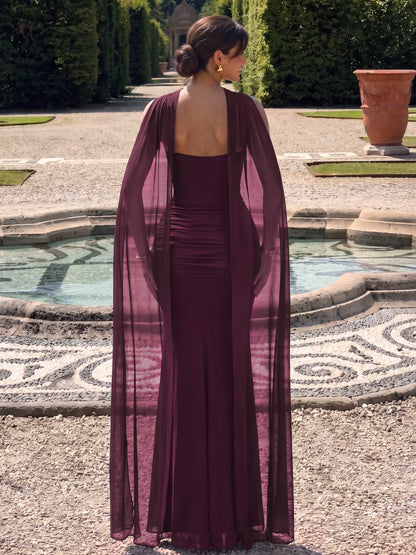 Amara Halter Maxi Dress, Burgundy back